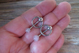 Vertical Hood Piercing Rose Quartz 14G 12G 10G Slave Ring VCH Curved Barbell Jewelry 14G (1.6mm) 12G (2.0mm) 10G (2.5mm) VCH Belly Ring