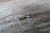 Amethyst Stone Floating Minimalist 100% Surgical Steel Belly Ring 14g VCH Internally Threaded Piercing Custom Lengths