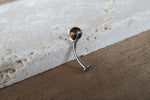 Tiger Eye Titanium Ti6Al4V ELI Implant Grade Natural Stone Minimalist VCH Floating Belly Ring Curve 14g Internally Threaded Piercing