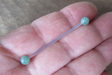 Green Aventurine Natural Stone Pregnancy Bio-flex Belly Ring 5mm 8mm Stones