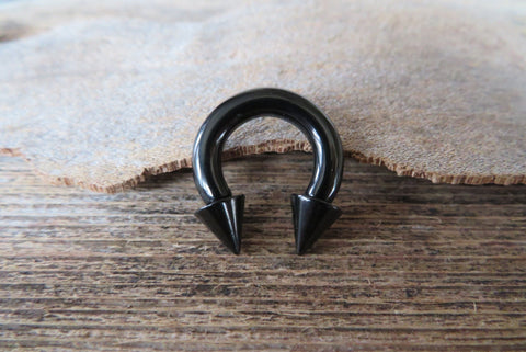 12G 10G 8G 6G Black IP Horseshoe Surgical Steel Cone Barbell Piercing 12G (2.0mm) 10G (2.5mm) 8G (3.0mm) 6G (4.0mm)