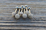 Special Edition Moonstone Titanium Ti6Al4V ELI Implant Grade Natural Stone Barbell Tongue Ring 14g (1.6mm) Piercing