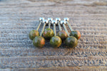 Special Edition Unakite Titanium Ti6Al4V ELI Implant Grade 6mm Natural Stone Barbell Tongue Ring 14g (1.6mm) Piercing