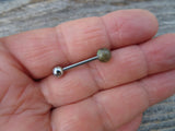 Special Edition Labradorite Titanium Ti6Al4V ELI Implant Grade 6mm Natural Stone Barbell Tongue Ring 14g (1.6mm) Piercing