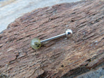 Special Edition Labradorite Titanium Ti6Al4V ELI Implant Grade 6mm Natural Stone Barbell Tongue Ring 14g (1.6mm) Piercing