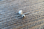 White Howlite Titanium Ti6Al4V ELI Implant Grade 6mm Natural Stone Barbell Tongue Ring 14g (1.6mm) Piercing