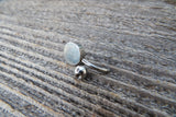 Moss Agate Minimalist 8mm Natural Stone 100% Surgical Steel Belly Ring 14g (1.6mm)