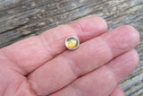 Citrine 7mm Domed Natural Stone Barbell Tongue Ring 14g (1.6mm) Piercing Custom Lengths