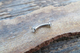 Titanium Ti6Al4V ELI Implant Grade Floating Navel Minimalist Petite Belly Ring Curve 14g Internally Threaded Piercing