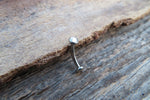 Titanium Ti6Al4V ELI Implant Grade Floating Navel Minimalist Petite Belly Ring Curve 14g Internally Threaded Piercing