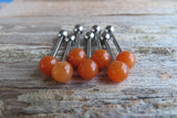 Special Edition Carnelian Orange Quartz Natural Stone Barbell Tongue Ring 14g (1.6mm) Piercing