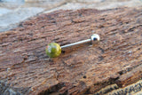 Special Edition Unakite Titanium Ti6Al4V ELI Implant Grade 6mm Natural Stone Barbell Tongue Ring 14g (1.6mm) Piercing