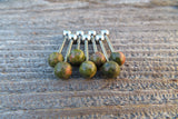 Special Edition Unakite Titanium Ti6Al4V ELI Implant Grade 6mm Natural Stone Barbell Tongue Ring 14g (1.6mm) Piercing