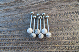 White Howlite Titanium Ti6Al4V ELI Implant Grade 6mm Natural Stone Barbell Tongue Ring 14g (1.6mm) Piercing