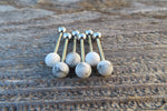 White Howlite Titanium Ti6Al4V ELI Implant Grade 6mm Natural Stone Barbell Tongue Ring 14g (1.6mm) Piercing