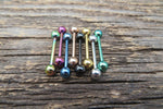 14G Blue Ion Plated Basic Barbell Surgical Steel Barbell Nipple Ring Tongue Ring Bridge 14G (1.6mm) Piercing