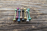 14G Rose Gold Ion Plated Basic Barbell Surgical Steel Barbell Nipple Ring Tongue Ring Bridge 14G (1.6mm) Piercing