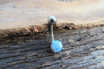 Green Fire Opal Belly Ring 14g (1.6mm) Piercing VCH