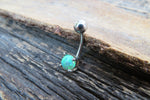 Green Fire Opal Belly Ring 14g (1.6mm) Piercing VCH