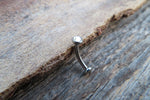 Titanium Ti6Al4V ELI Implant Grade Floating Navel Minimalist Petite Belly Ring Curve 14g Internally Threaded Piercing