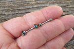 Floating Minimalist Custom Lengths Vitrail Rainbow Gems Belly Ring 14g VCH Internally Threaded Piercing