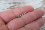 Floating Minimalist Custom Lengths Vitrail Rainbow Gems Belly Ring 14g VCH Internally Threaded Piercing