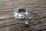 Boho Leaf Silver 14G or 16G Nipple Shields Pair