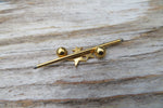 Gold IP Star Surgical Steel 316L Barbell Industrial Small Balls 14G (1.6mm) Piercing