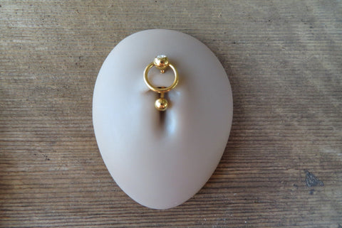 Floating Reverse Gold IP Knocker Belly Ring 14g (1.6mm) Piercing VCH Piercing