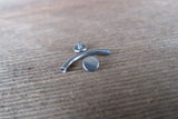 Minimalist Titanium Ti6Al4V ELI Implant Grade Belly Ring VCH Curve 14g Internally Threaded Floating Piercing