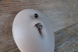 Black Obsidian Floating Minimalist Petite Custom Lengths Crystal Flower Gems Belly Ring 14g VCH Internally Threaded Piercing