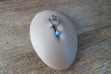 Blue Opal Vertical Hood Piercing 14G 12G 10G Slave Ring VCH Curved Barbell Jewelry 14G (1.6mm) 12G (2.0mm) 10G (2.5mm) VCH Belly Ring