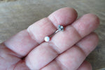 Blue Opal Floating Minimalist Petite Custom Lengths Flower Belly Ring 14g VCH Internally Threaded Piercing Custom Lengths