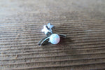 Blue Opal Floating Minimalist Petite Custom Lengths Flower Belly Ring 14g VCH Internally Threaded Piercing Custom Lengths