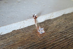 Rose Gold Ion Plated Star Zirconia Belly Ring 14g (1.6mm) Piercing