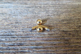 Small Floating Gold IP Minimalist Belly Ring VCH 14G VCH Piercing Small Tiny Belly Ring Simple Belly Ring