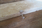 Floating Clear Crystals Minimalist Custom Lengths Crystal Flower Gems Belly Ring 14g VCH Internally Threaded Piercing