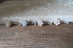 Floating Clear Crystals Minimalist Custom Lengths Crystal Flower Gems Belly Ring 14g VCH Internally Threaded Piercing