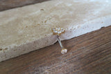 Floating Clear Crystals Minimalist Custom Lengths Crystal Flower Gems Belly Ring 14g VCH Internally Threaded Piercing