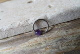 Amethyst Septum Cartilage Daith 100% 316L Grade Surgical Steel Natural Stone Piercing 16G 8mm 10mm Seamless Hoop Piercing CBR Ring