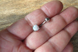 White Fire Opal Belly Ring 14g (1.6mm) Piercing VCH