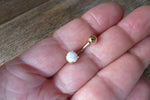 White Fire Opal Belly Ring 14g (1.6mm) Piercing VCH