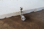 Rose Gold Ion Plated Pear Teardrop Zirconia Belly Ring 14g (1.6mm) Piercing