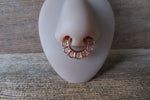 Rose Gold IP Princess Queen Faux Fake Septum Non Piercing